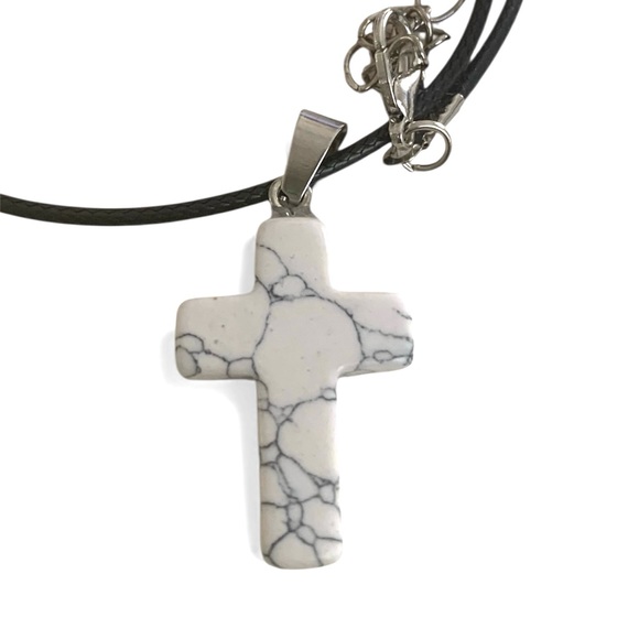Jewelry | Elegant White Marble Cross Necklace | Poshmark